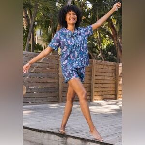 Blue Mermaid Print Pajama Set